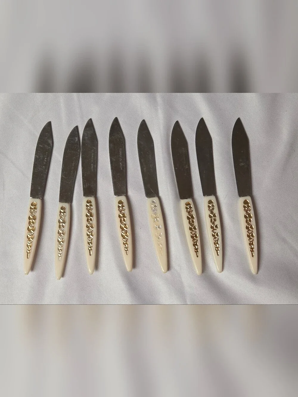 VTG Japan Mini Stainless Steel Appetizer Cocktail Forks (Set of 8) Plastic Gold‎